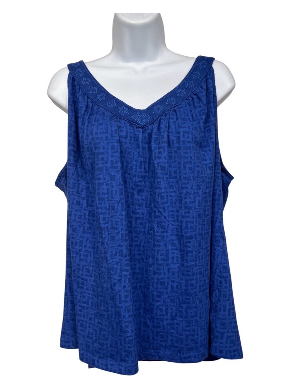 NorthCrest blue patterned top size 2X